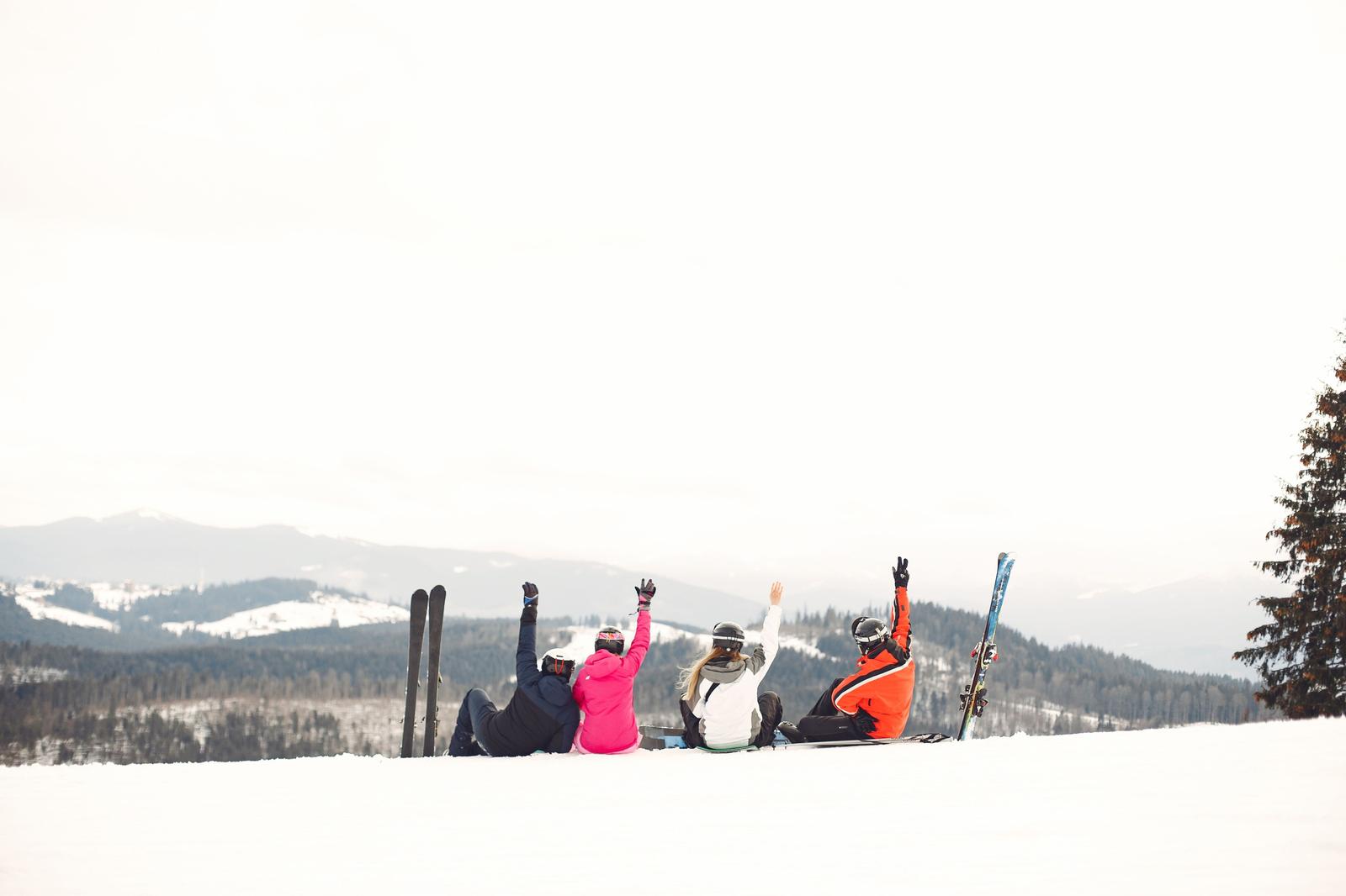 Amigos en la nieve